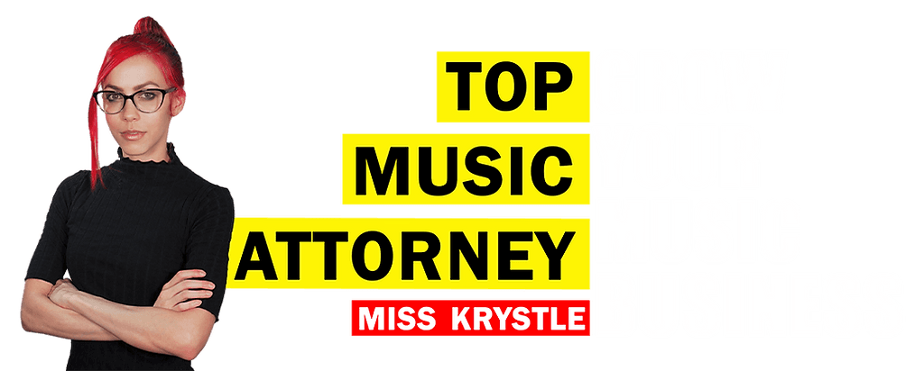 Miss Krystle, Top Music Attorney, in recording studio